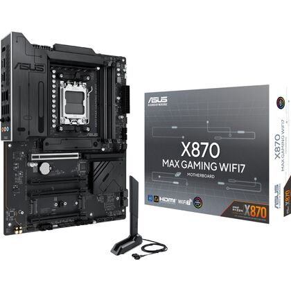 Материнская плата Asus AM5:X870 MAX GAMING WIFI7 [X870, 4*DDR5, 4*PCI Ex16, 4*SATA3, 3*M.2, 6*USB 2, 4*USB3, HDMI, ATX]