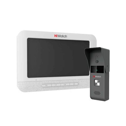 Комплект видеодомофона аналоговый HiWatch, 7 дюймов, 800*480, белый (DS-D100KF)