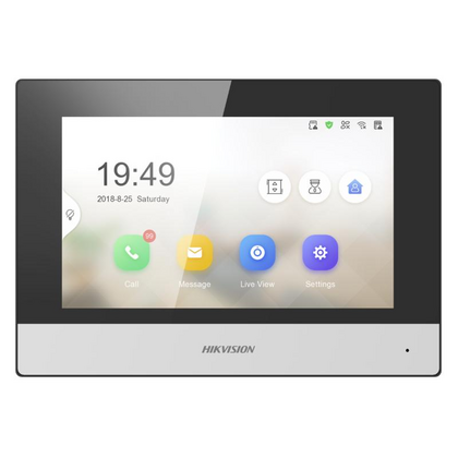 Видеодомофон IP Hikvision, 7 дюймов, 1024*600, черный, карта до32 Gb, WiFi (DS-KH6320-WTE1)