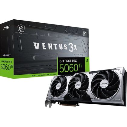 Видеокарта GeForce RTX 5060 Ti 8G VENTUS 3X OC MSI (8Gb, GDDR7, 128 bit, 1*HDMI, 3*DP) GeForce RTX 5060 Ti 8G VENTUS 3X OC Видеокарта GeForce RTX 5060 Ti 8G VENTUS 3X OC MSI (8Gb, GDDR7, 128 bit, 1*HDMI, 3*DP) GeForce RTX 5060 Ti 8G VENTUS 3X OC