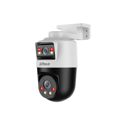 Видеокамера IP 2 Mp+2 Mp уличная Dahua купольная, f: 4.0 мм, 1920*1080, ИК: 30 м, LED:30 м, карта до 256 Gb, микрофон, поворотная (DH-SDT2A200-2F-NB-A