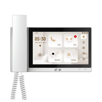Видеодомофон IP Dahua, 7 дюймов, 1024*600, белый, карта до32 Gb, WiFi (DHI-VTH5421EW-H)