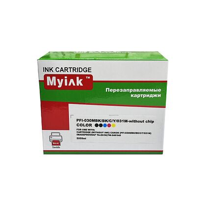 Перезаправляемые картриджи Canon PFI-030MBK/ BK/ C/ Y/ 031M MyInk (без чернил) (imageProGRAF TA-20/ 30;TM-240/ 340) без чипов