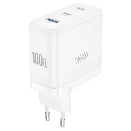 СЗУ -XO- QC3.0 5А 1xUSB 2xType-C (CE35 PD100W, белый)