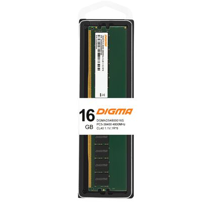 Модуль памяти DDR5 16Gb 4800MHz Digma DGMAD54800016S RTL PC5-38400 CL40 DIMM 288-pin 1.1В single rank Ret