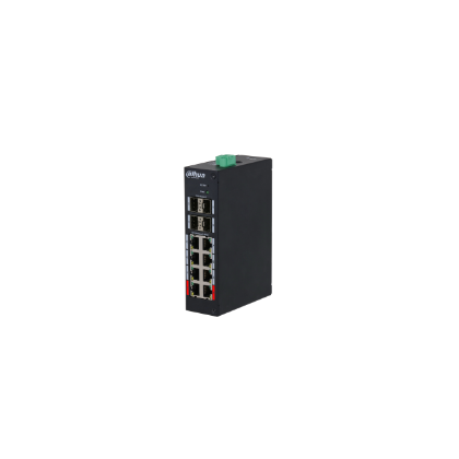 Управляемый PoE-коммутатор 12 портов Dahua DH-HS4412-8ET-120 (8х100Мбит/ с, 4хSFP, 8хPoE, PoE‑бюджет 120 Вт) 2 уровня