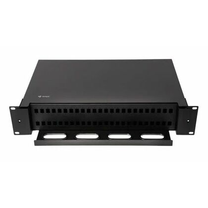 Кросс оптический в стойку 2U, 48 портов SC/ LC, выдвижной, черный (SNR-ODF-48RPD-BK)