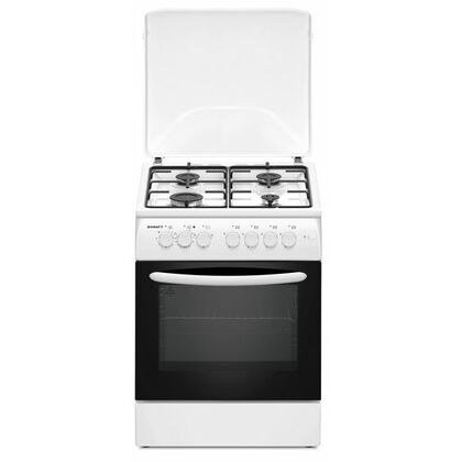Плита комбинированная Kraft KF-FSK6403AEW белый (э/ поджиг конфорок, конфорок - 4, духовка электро, эмаль)