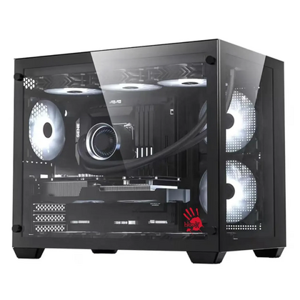 Корпус Bloody Mini-Tower BD-CC108 (без БП, Аквариум, ГхВхШ: 420x368x285, ) BD-CC108-BK