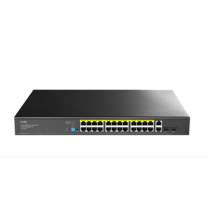 Неуправляемый POE-коммутатор 28 портов Cudy GS1026PS2 ( 26x1Гбит/ с, 2xSFP, 24xPOE, PoE‑бюджет 300 Вт) корпус - металл