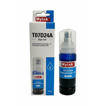 Чернила Epson EcoTank 115 (T07D24A) L8160/ L8180 (70мл, cyan) MyInk