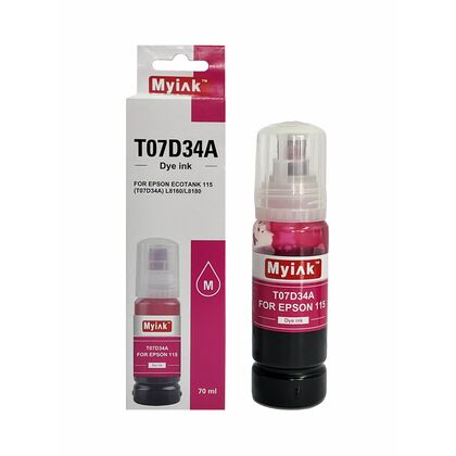 Чернила Epson EcoTank 115 (T07D34A) L8160/ L8180 (70мл, magenta) MyInk
