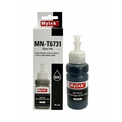 Чернила Epson (T6731/ T6641) L100/ L200/ L800/ L1800 (70мл, black, Dye) MN-T6731 MyInk