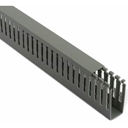 Короб ПВХ перфорированный самоклеящийся 60х60, серый (паз 5мм, зуб 7мм с отв.) Rexant (28-5017) кратность заказа 2 метра