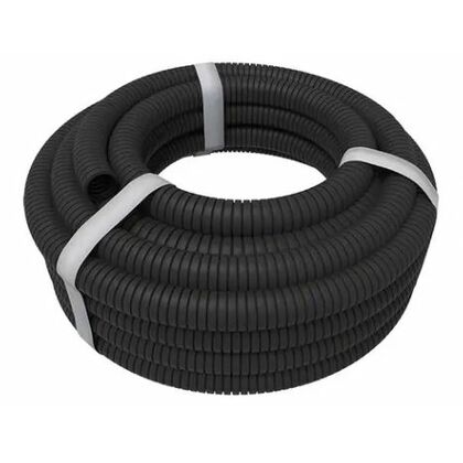 Труба гофрированная из ПНД безгалогенная HF, с зондом, черная, ø20мм, бухта 50 м., Rexant (28-0020-50)