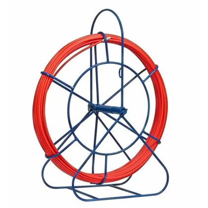 Протяжка кабельная (УЗК в напольной катушке), стеклопруток, d=6,0мм, 30м, красная Rexant (47-2030)