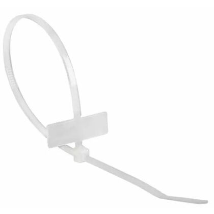 Хомут (стяжка) под маркер нейлоновый 2.5 х 100 мм 100 шт белый, Rexant (07-0106)