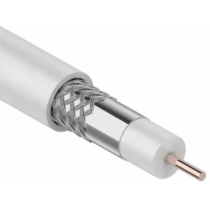 Кабель коаксиальный RG-6U, 75Ом, CCS/ Al/ Al, 32%, бух.100м, Внутренний, белый ProConnect (01-2251)