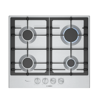 Газовая варочная панель Bosch PCP6A5I90M нержавеющая сталь (конфорок - 4 шт, панель - нержавеющая сталь)