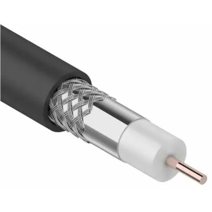 Кабель коаксиальный RG-6U, 75Ом, CCS/ Al/ Al, 48%, бух.100м, Внешний, черный ProConnect (01-2205-1)