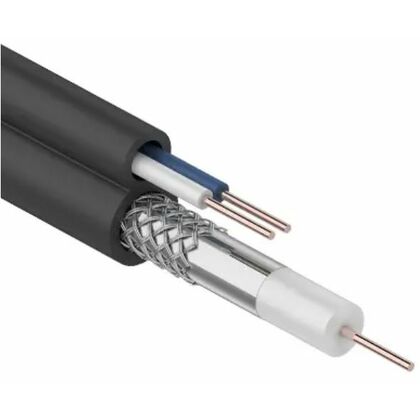 Кабель ККСВ-П+2х0,5 мм, бухта 100 м, внешний, черный, Rexant (01-4002)