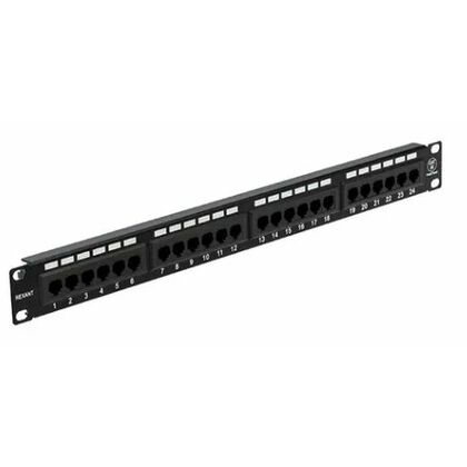 Панель коммутационная 19", 1U, 24 порта, UTP, RJ-45, CAT 5e Rexant (04-0021)