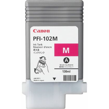 Картридж: Canon PFI-102M (magenta) 130мл [для imagePROGRAF iPF510, iPF605, iPF610, iPF650, iPF655, iPF710, iPF750, iPF755] (0897B001)