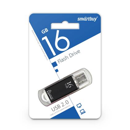 Флеш-накопитель Smartbuy 16Gb USB2.0 V-Cut Черный (SB16GBVC-K)