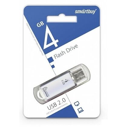 Флеш-накопитель Smartbuy 4Gb USB2.0 V-Cut Серебристый (SB4GBVC-S)