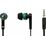 Наушники-вкладыши Defender Pulse-420 с микрофоном, mini jack 3.5 mm, черный/ зеленый (63422)